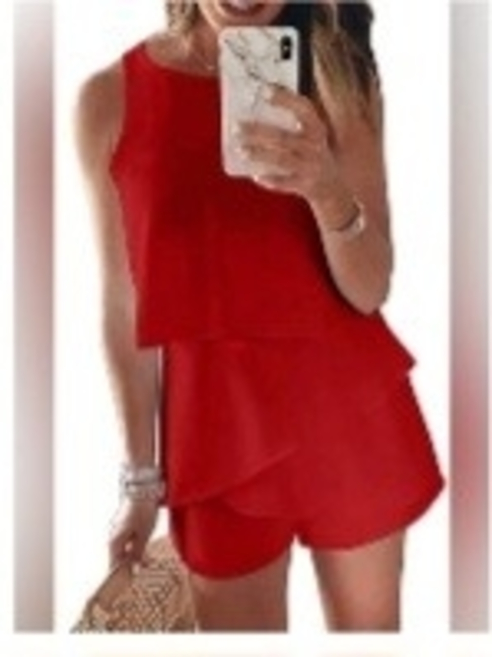 Layered Red Romper